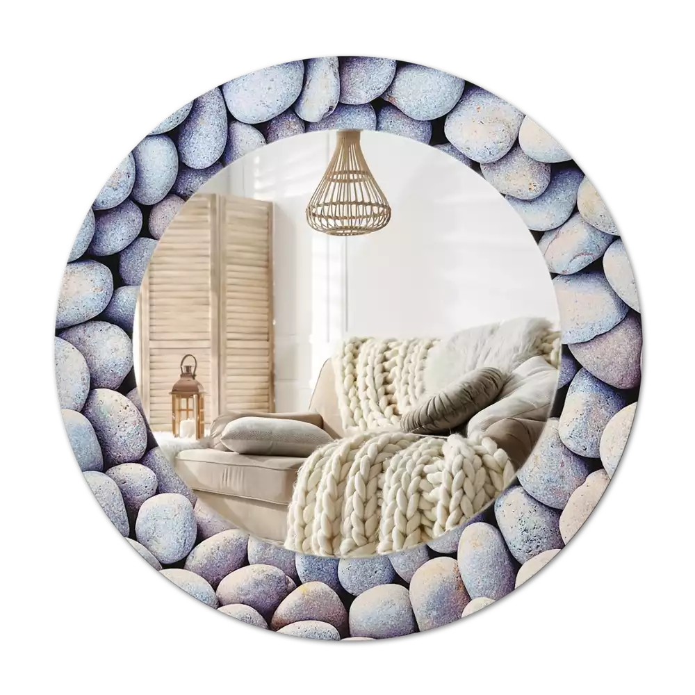 Tiskano okroglo ogledalo Krog morskih kamnov