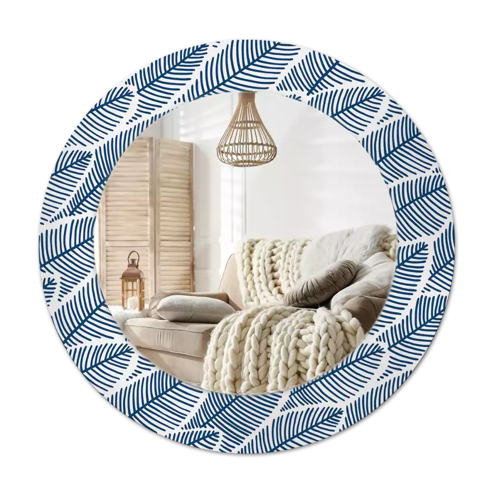 Okroglo okrasno ogledalo Listi