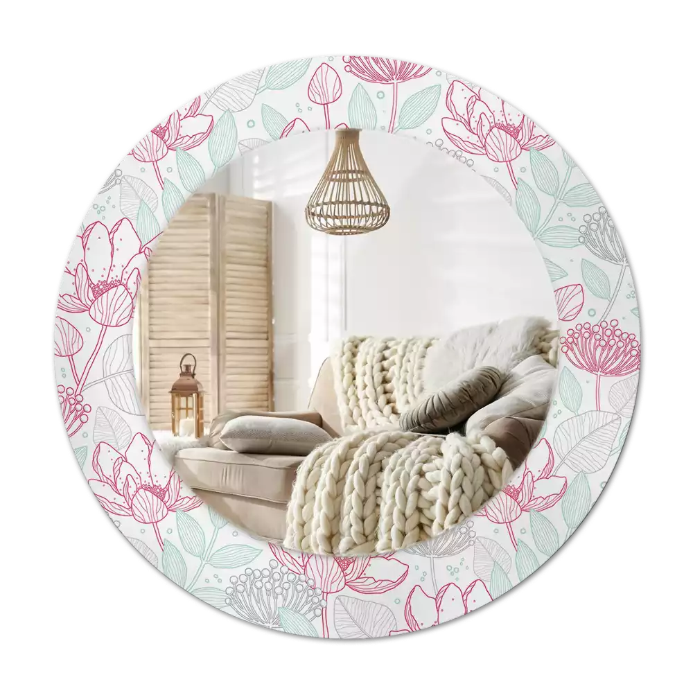 Okroglo okrasno ogledalo Rože