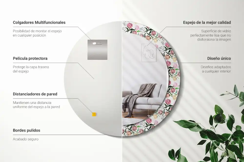 Okroglo okrasno ogledalo Popki potonike