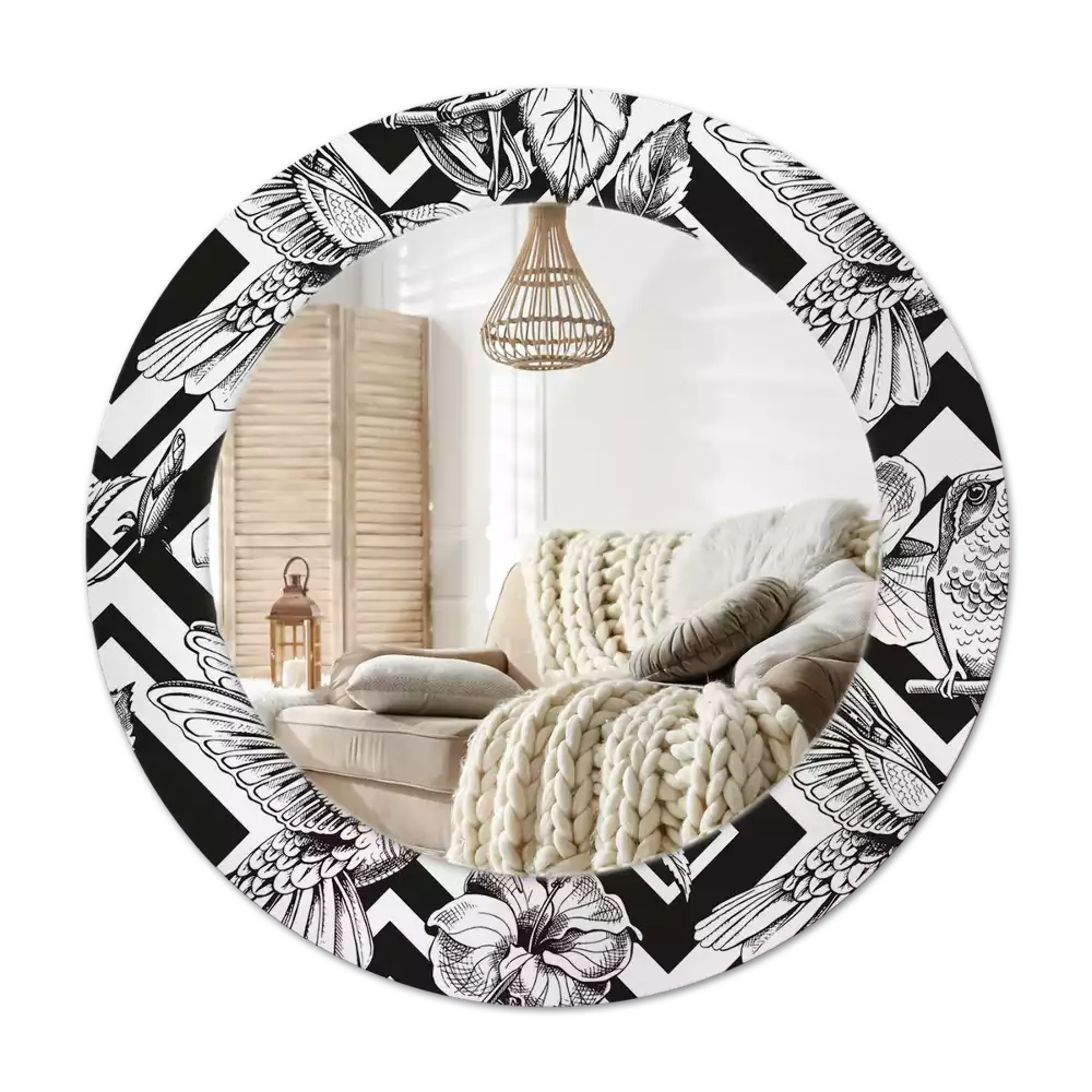 Okroglo okrasno ogledalo Kolibriji