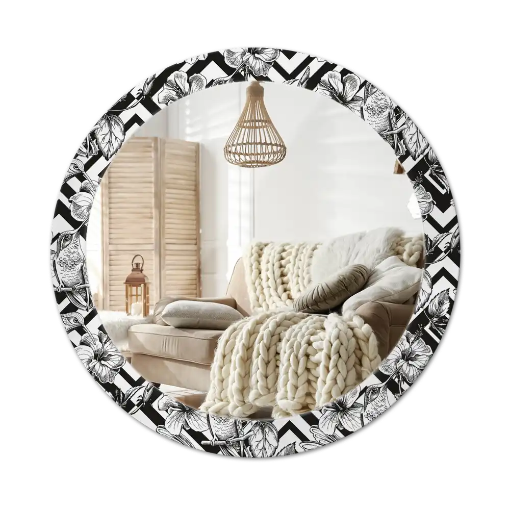 Okroglo okrasno ogledalo Kolibriji