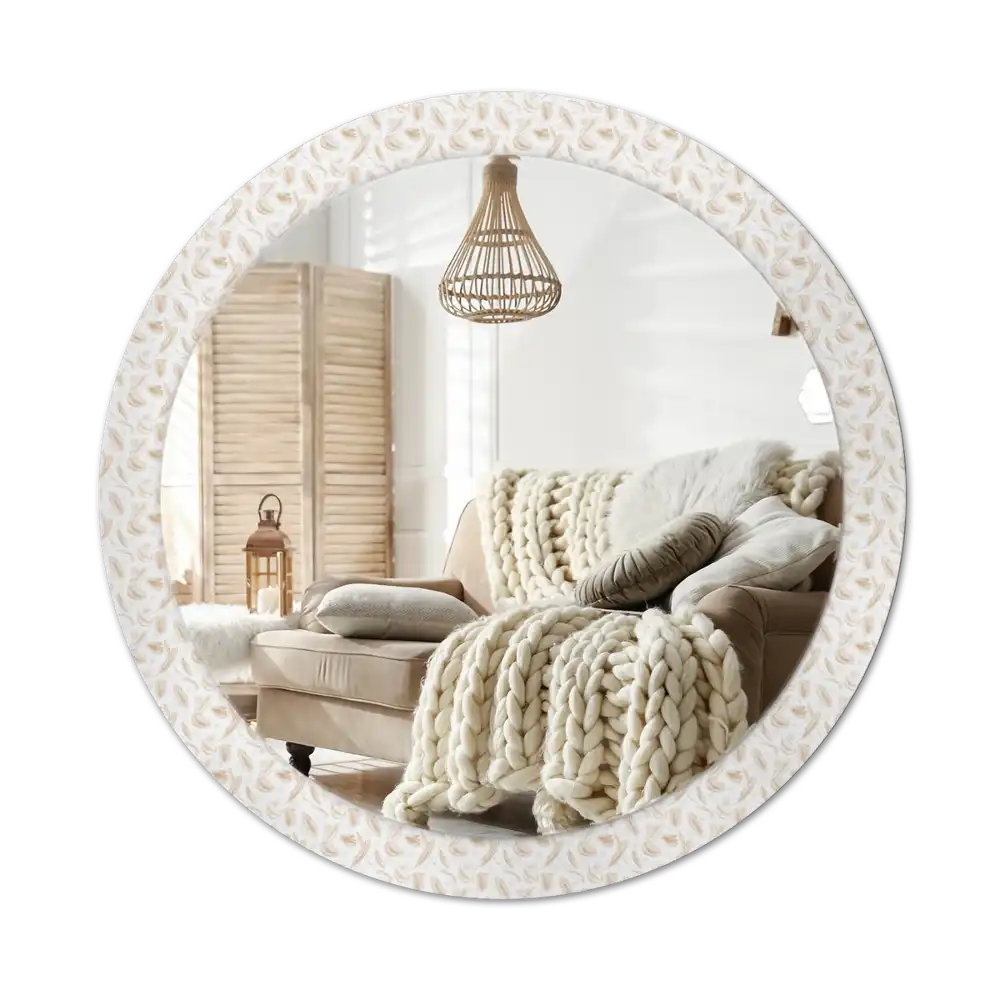 Okroglo okrasno ogledalo Ptičje perje