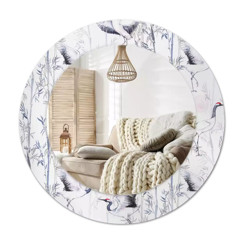 Tiskano okroglo ogledalo Žerjavi