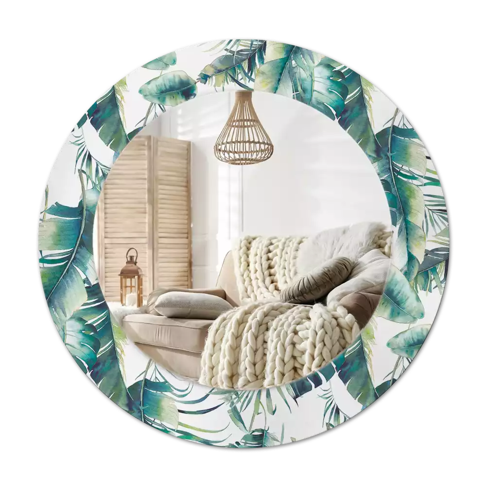 Tiskano okroglo ogledalo Listi