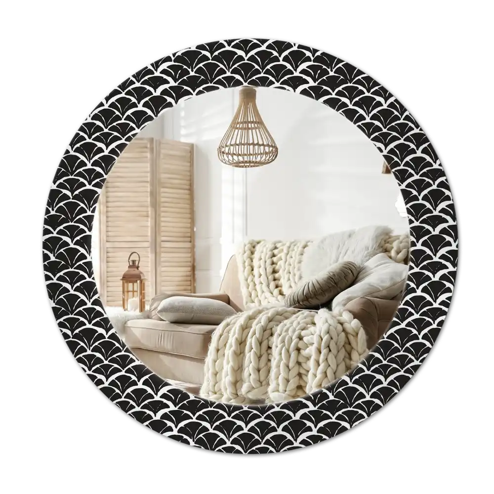 Okroglo stensko okrasno ogledalo Orientalske lestvice