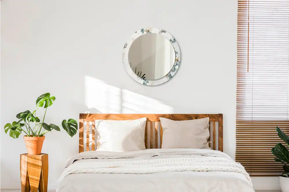 Tiskano okroglo ogledalo Kitajske ptice