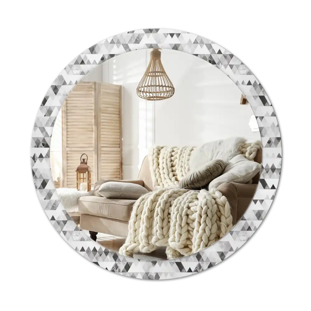 Okroglo okrasno ogledalo Trikotniki