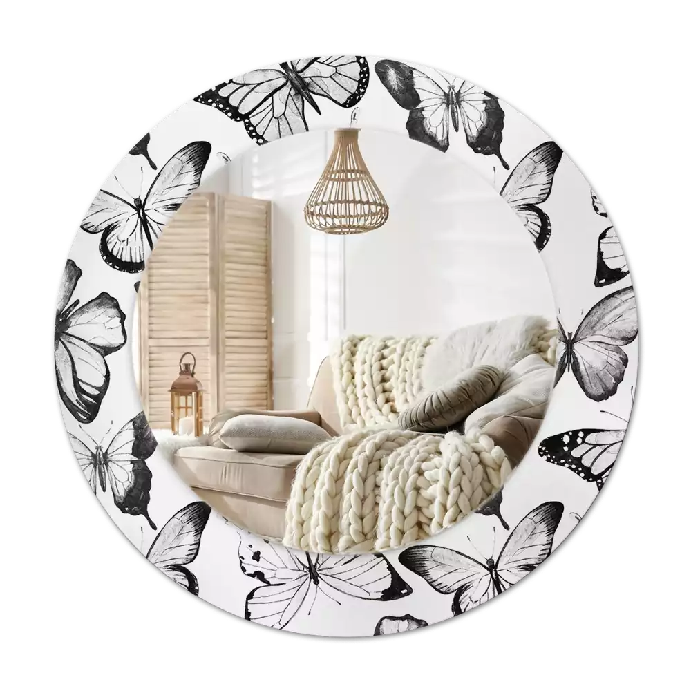 Tiskano okroglo ogledalo Metulji