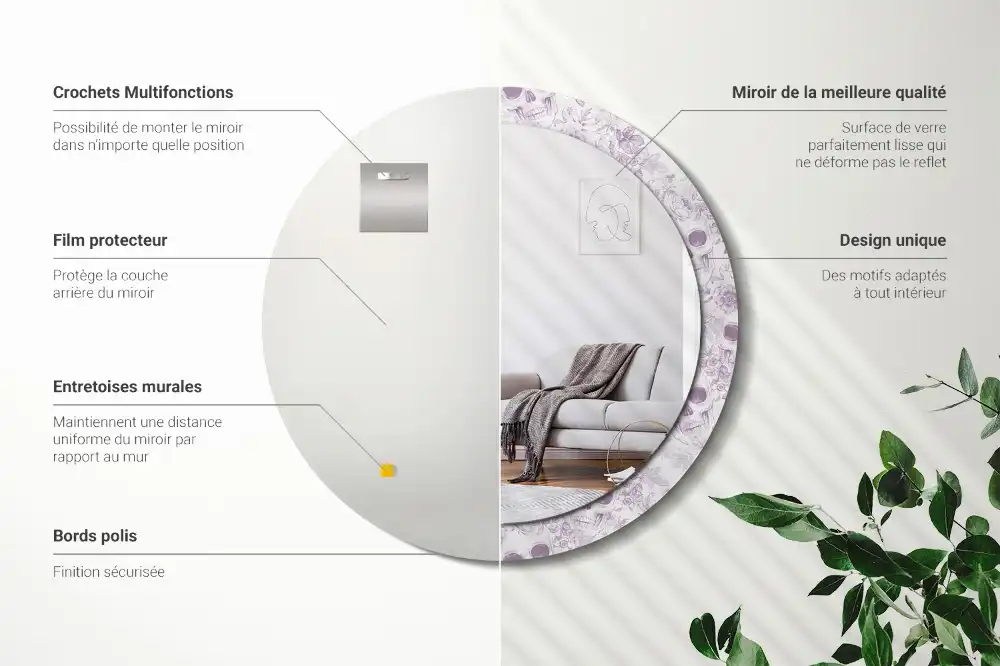 Okroglo stensko okrasno ogledalo Lobanje