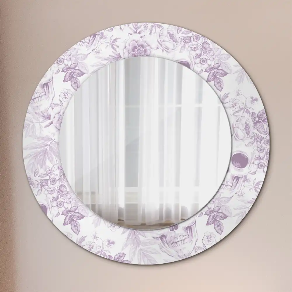 Okroglo stensko okrasno ogledalo Lobanje