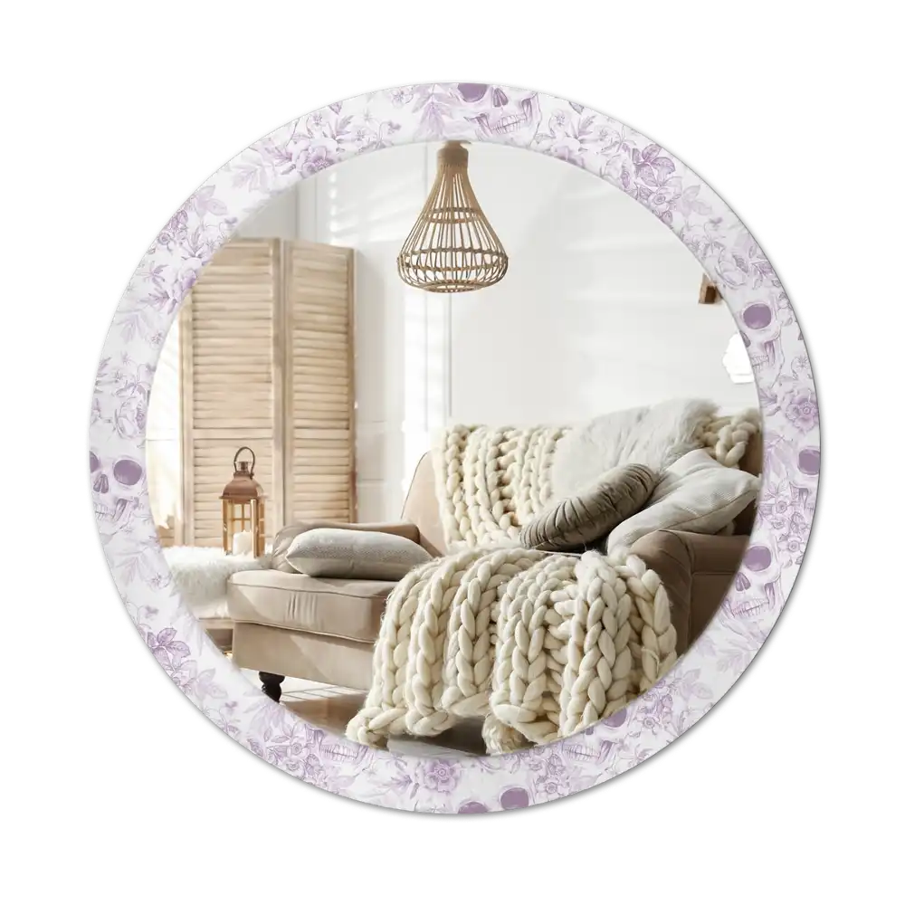 Okroglo stensko okrasno ogledalo Lobanje