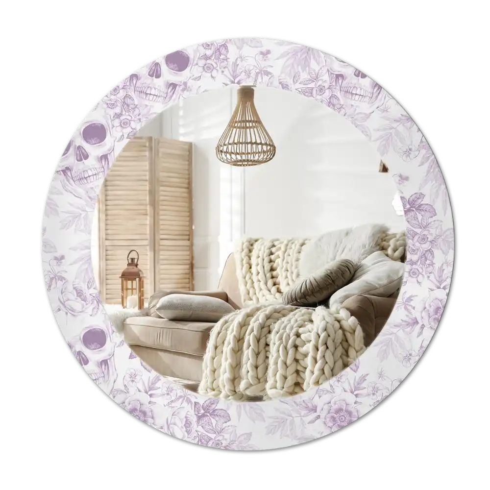 Okroglo stensko okrasno ogledalo Lobanje