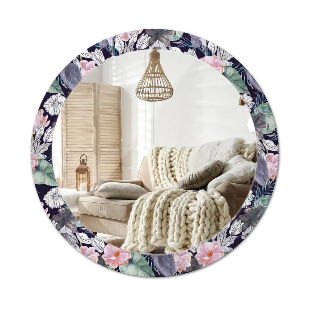 Okroglo stensko okrasno ogledalo Čaplje ptice