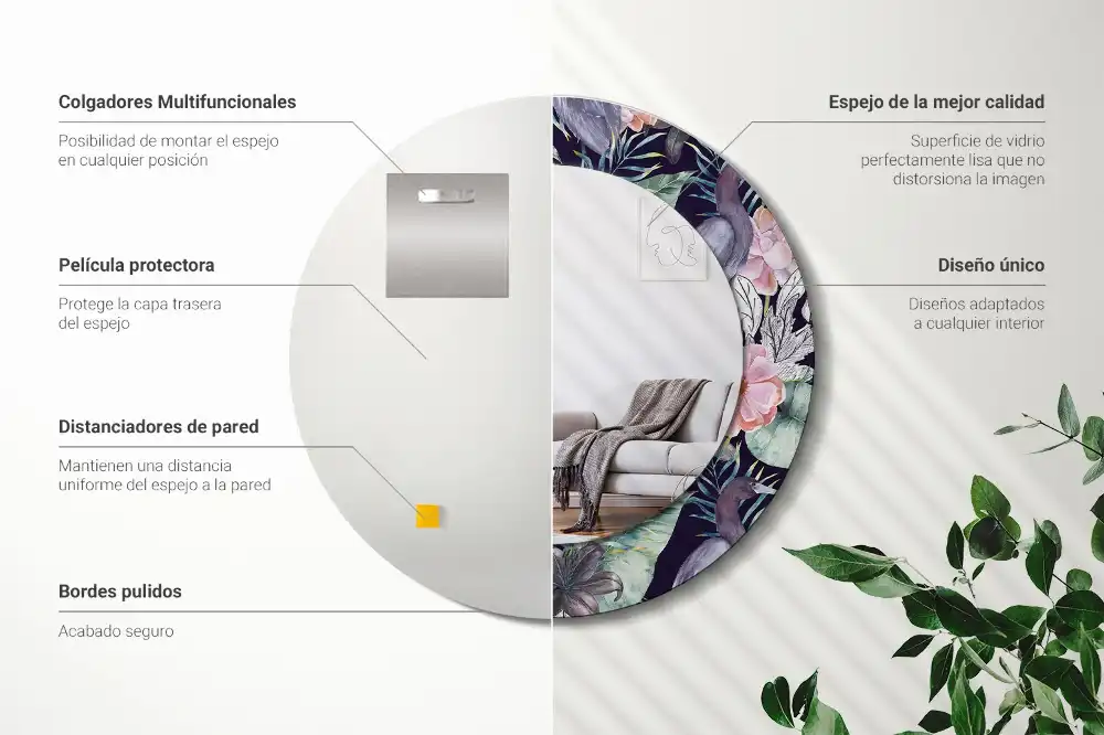 Okroglo stensko okrasno ogledalo Čaplje ptice