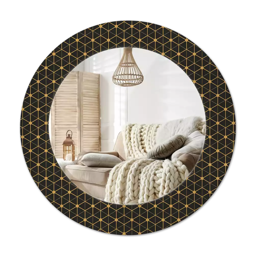 Tiskano okroglo ogledalo Šesterokotna geometrija