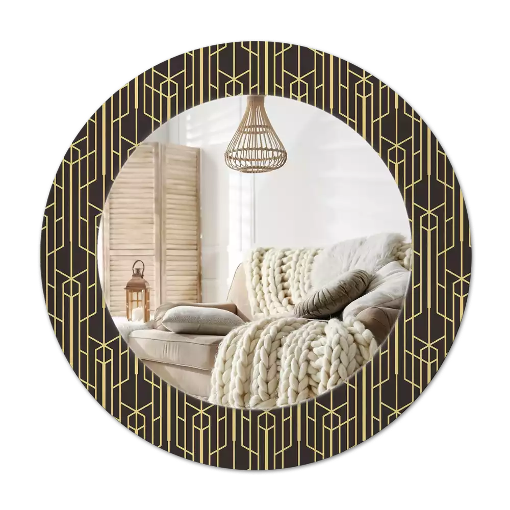 Tiskano okroglo ogledalo Starinska geometrija