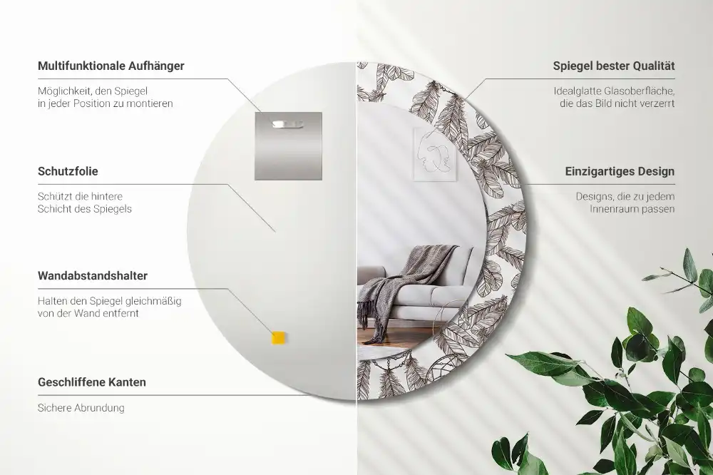 Tiskano okroglo ogledalo Lovilec sanj