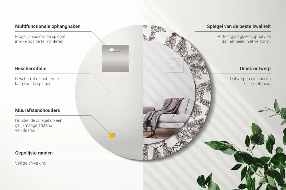 Tiskano okroglo ogledalo Lovilec sanj