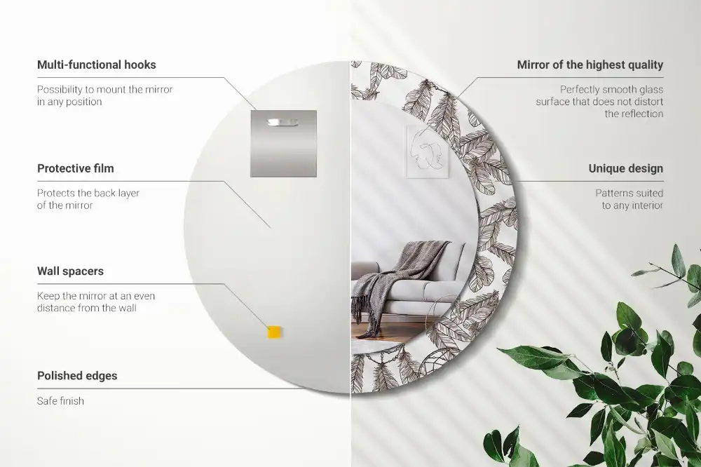 Tiskano okroglo ogledalo Lovilec sanj