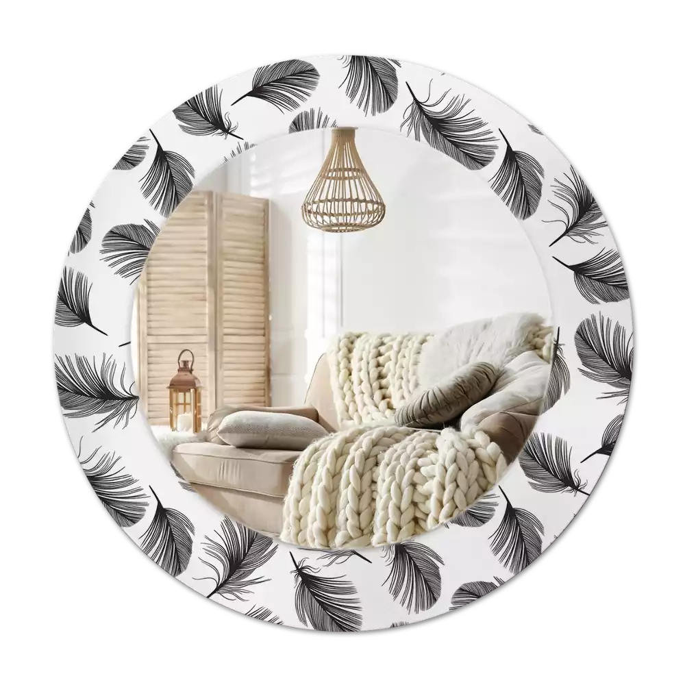 Okroglo okrasno ogledalo perje