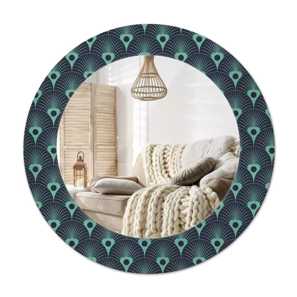 Tiskano okroglo ogledalo Cvetlični vzorec