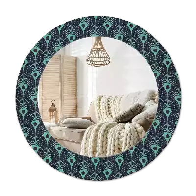 Tiskano okroglo ogledalo Cvetlični vzorec