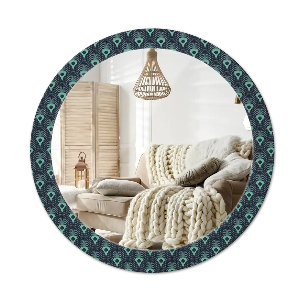 Tiskano okroglo ogledalo Cvetlični vzorec