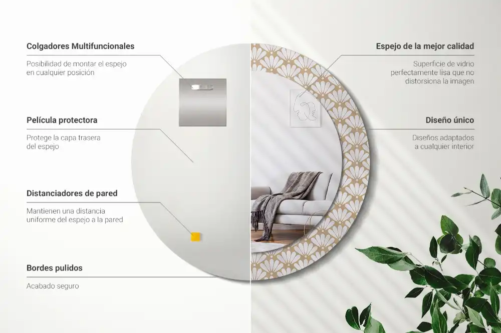 Okroglo okrasno ogledalo Orientalski cvet