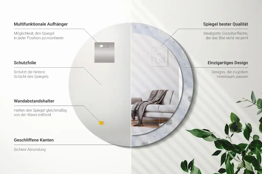 Okroglo stensko okrasno ogledalo Regrat