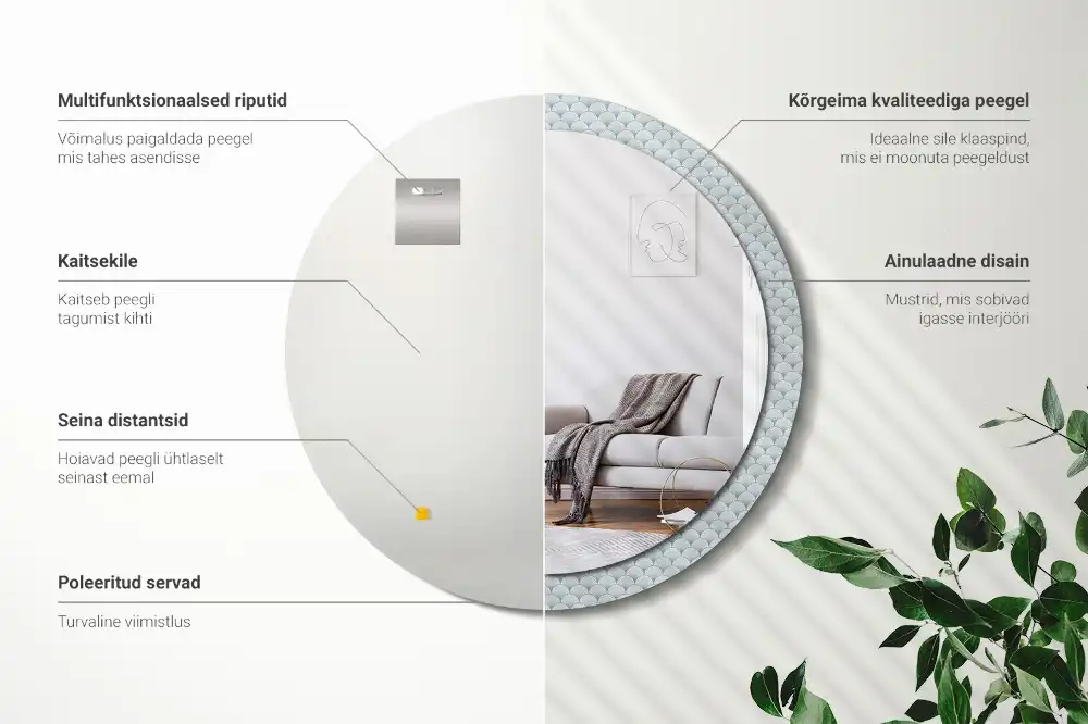 Okroglo okrasno ogledalo Retro vintage vzorec