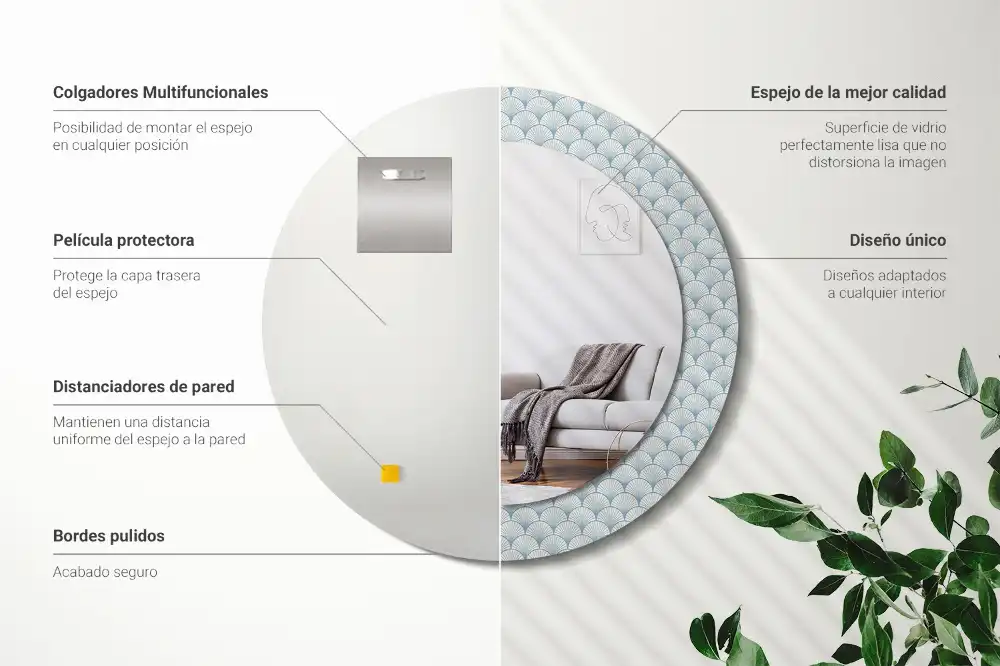 Okroglo okrasno ogledalo Retro vintage vzorec