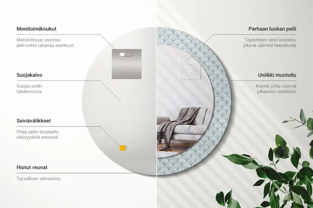 Okroglo okrasno ogledalo Retro vintage vzorec