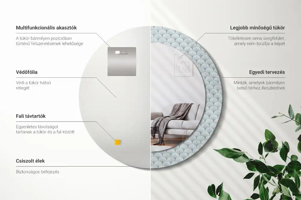 Okroglo okrasno ogledalo Retro vintage vzorec