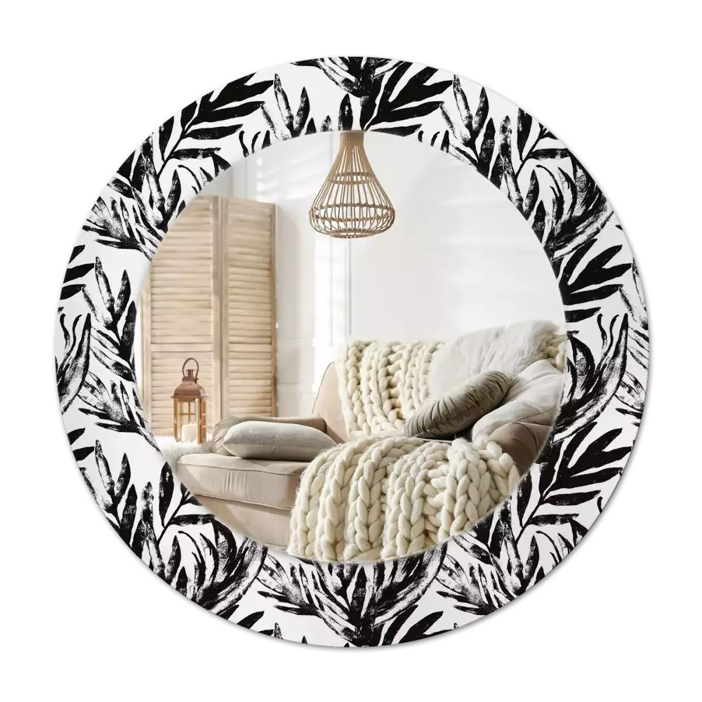 Okroglo stensko okrasno ogledalo Monstera