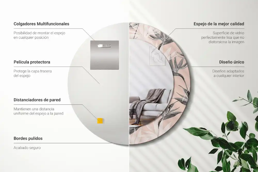 Okroglo okrasno ogledalo Strelitzija