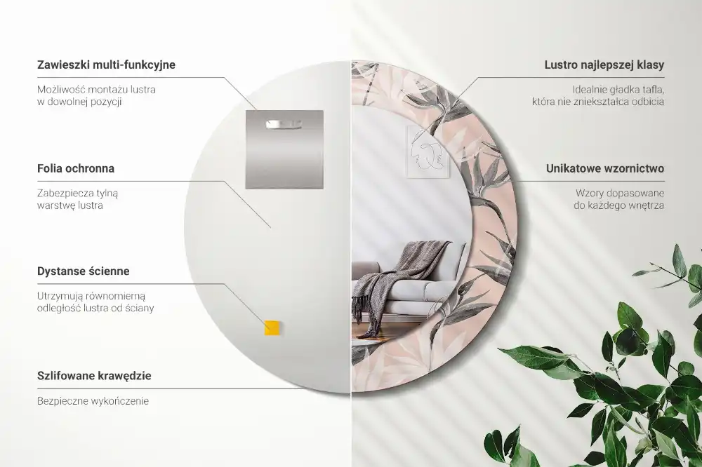 Okroglo okrasno ogledalo Strelitzija