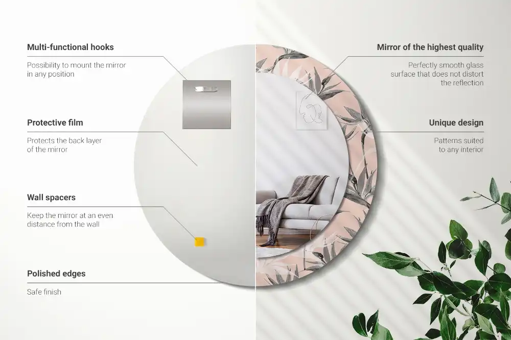 Okroglo okrasno ogledalo Strelitzija