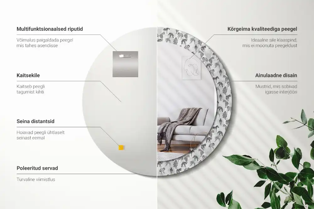 Okroglo okrasno ogledalo Tropski tiger