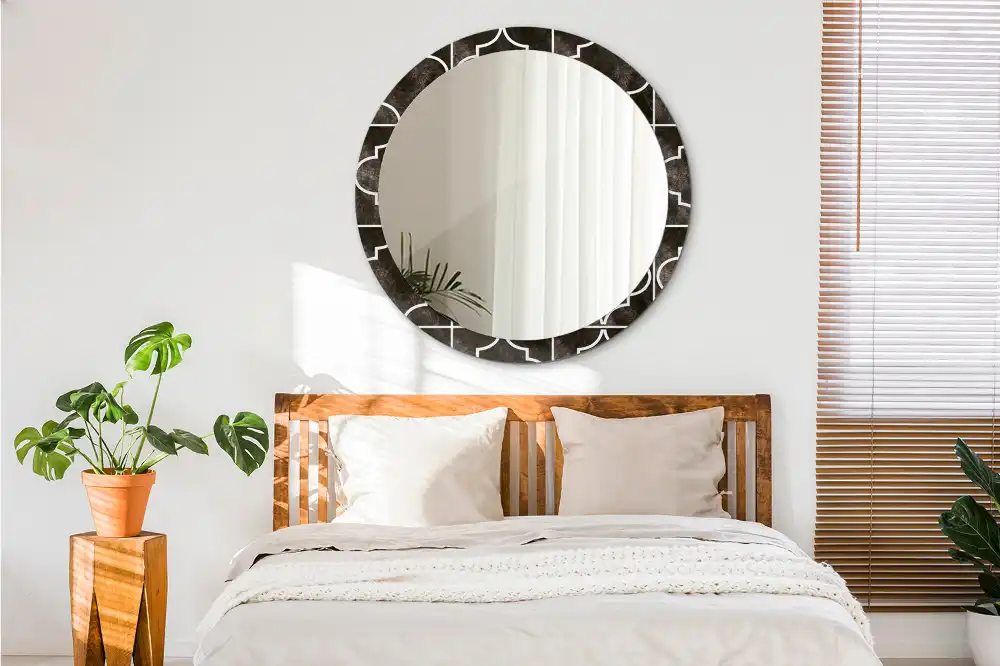 Okroglo stensko okrasno ogledalo Starinski vzorec