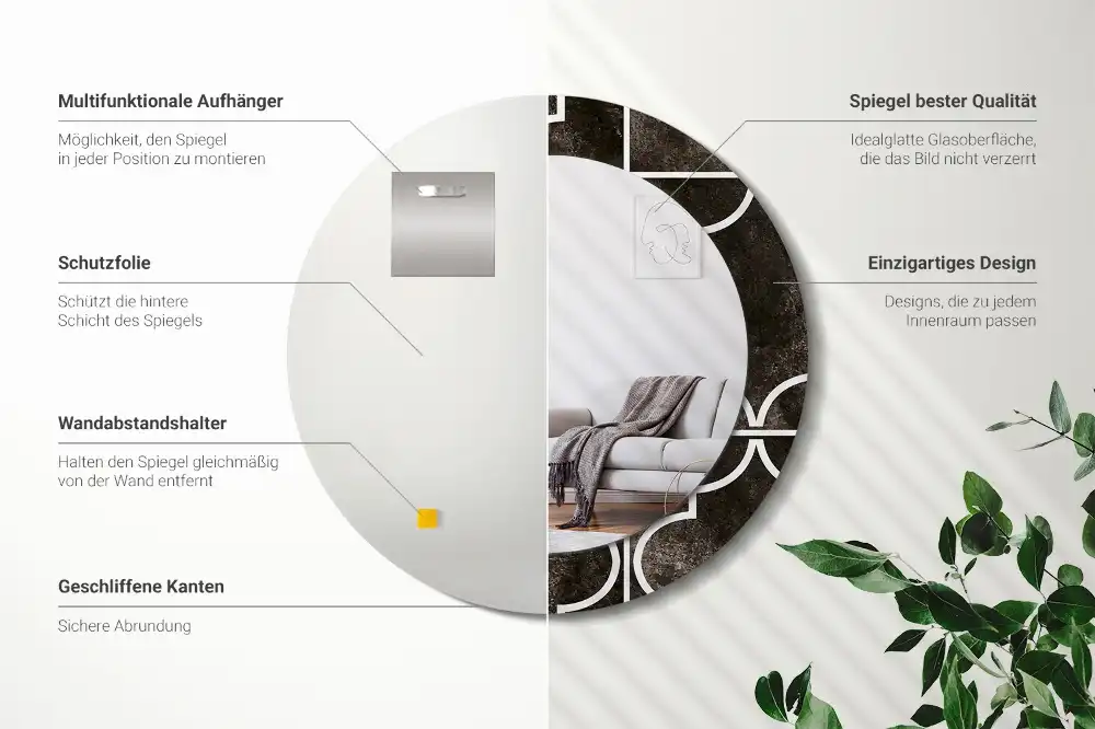 Okroglo stensko okrasno ogledalo Starinski vzorec