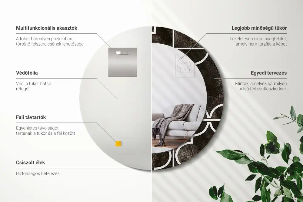 Okroglo stensko okrasno ogledalo Starinski vzorec