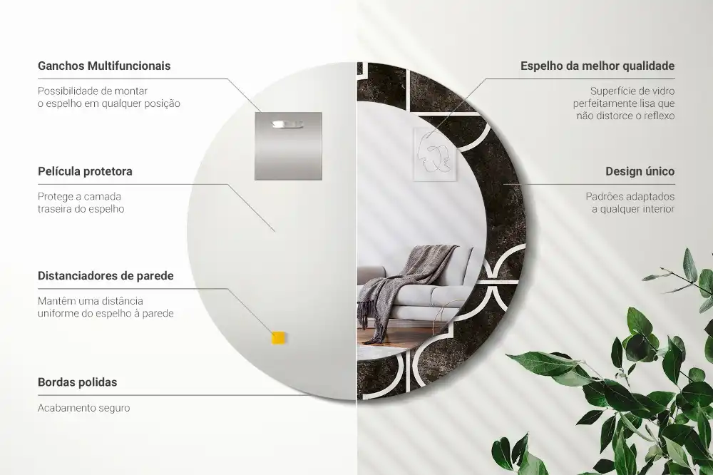 Okroglo stensko okrasno ogledalo Starinski vzorec