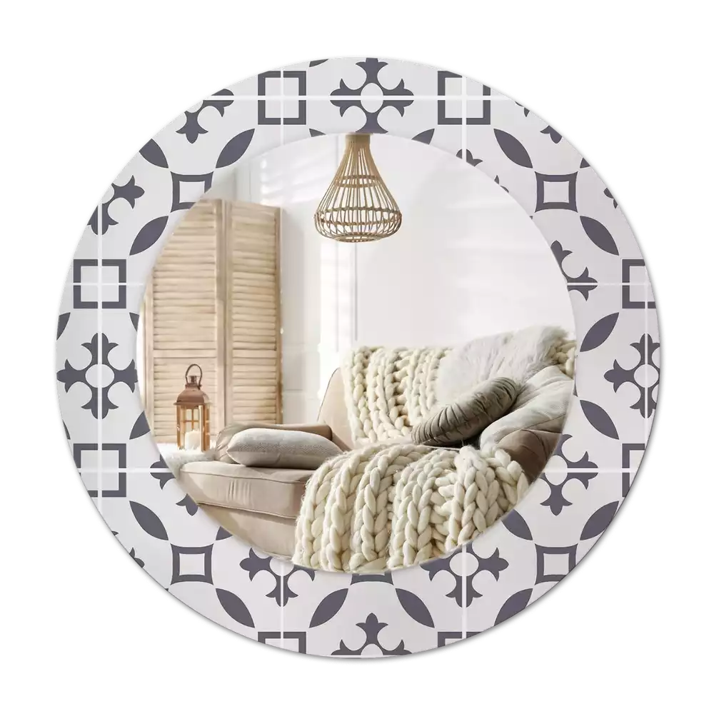 Tiskano okroglo ogledalo Vzorec ploščic