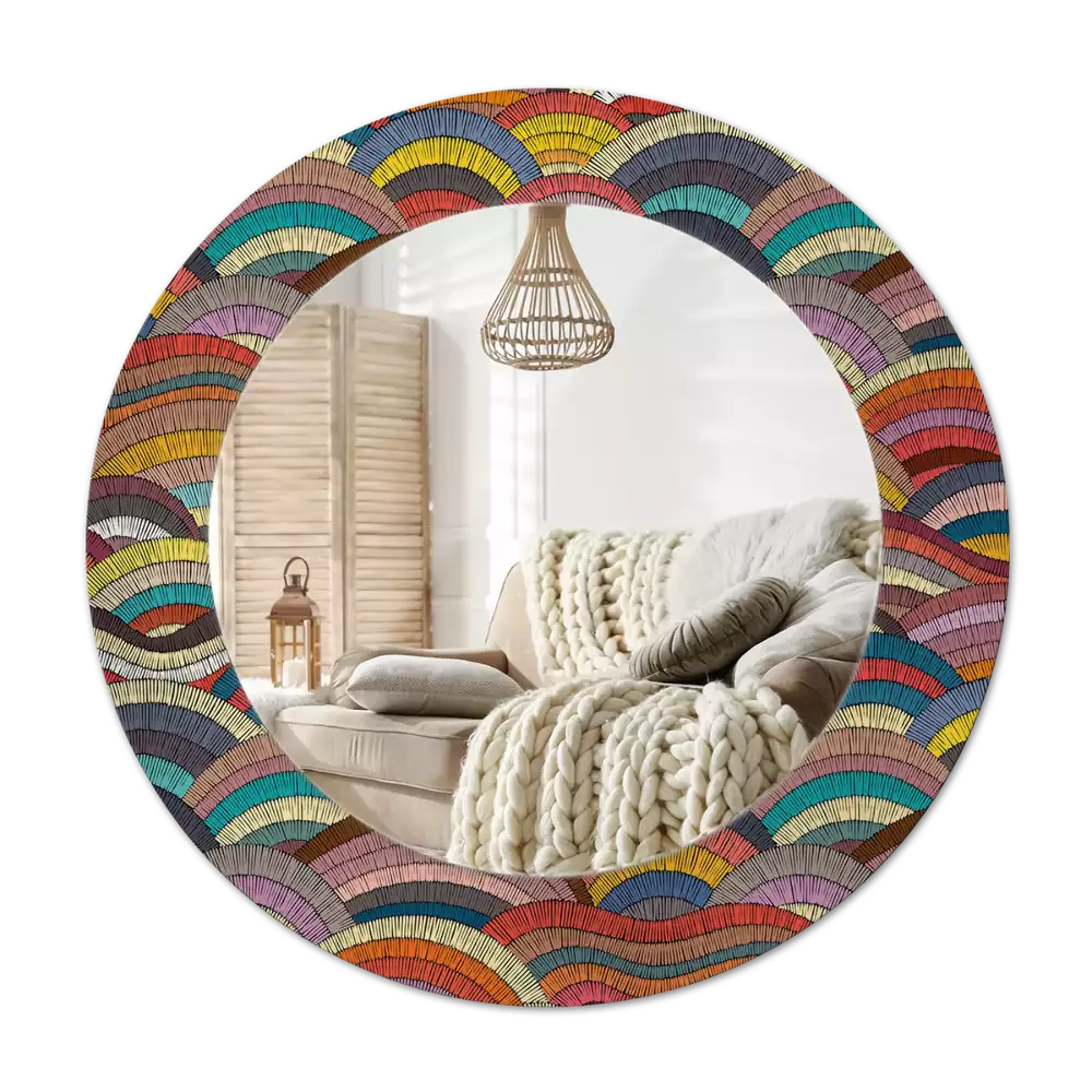 Tiskano okroglo ogledalo Ornament