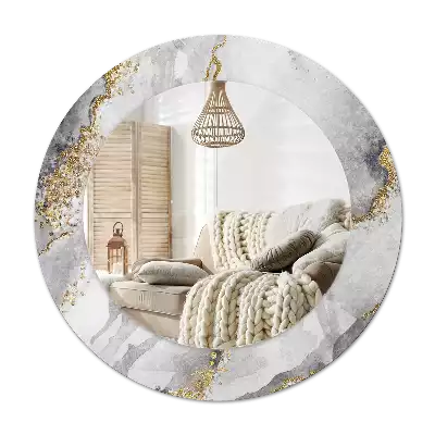 Tiskano okroglo ogledalo Marmorni vzorec