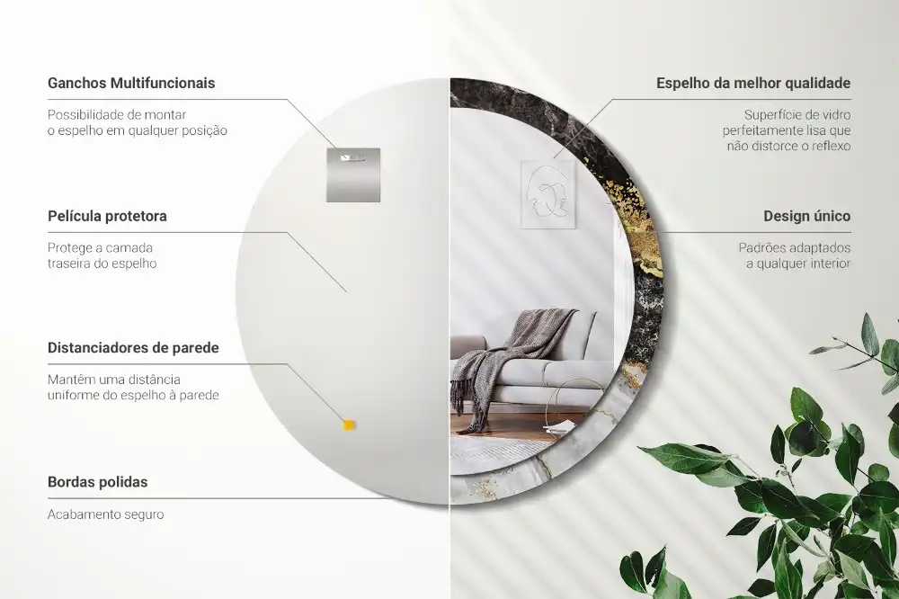 Okroglo okrasno ogledalo Marmorno podstrešje