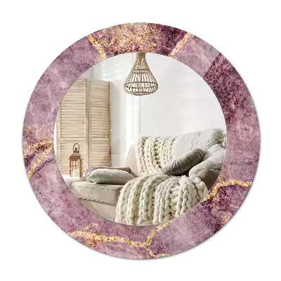 Okroglo stensko okrasno ogledalo Imitacija marmorja