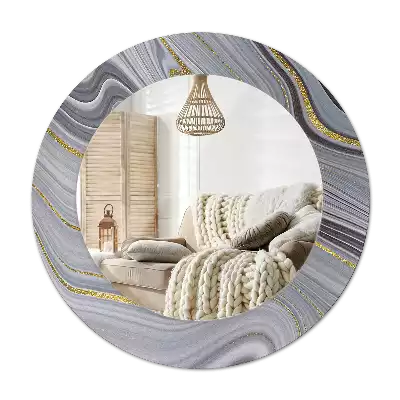 Okroglo stensko okrasno ogledalo Sivi marmor