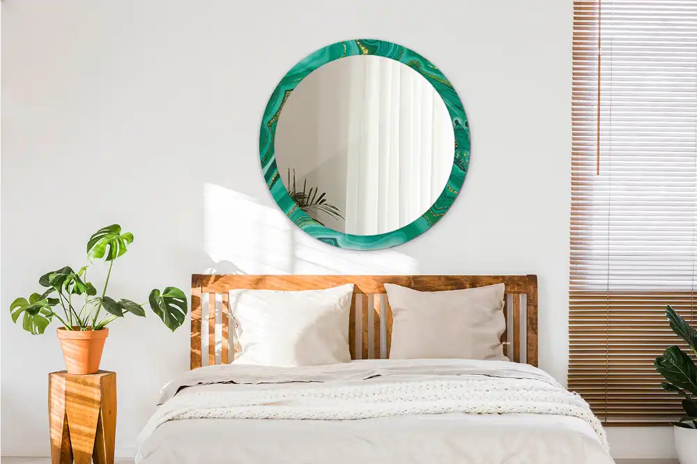 Okroglo okrasno ogledalo Agatni marmor